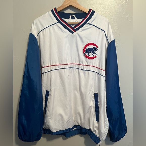 Vintage Chicago Cubs G-III Men's White Windbreaker Pullover Side Zip Jacket XL - Picture 2 of 15